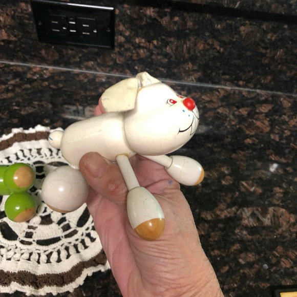Vintage Wooden Toys Frog and Rabbit Bunny Cute Retro Toys - Picture 8 of 9